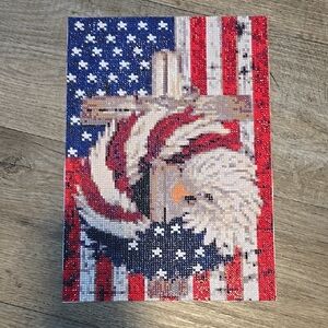 American Eagle, Flag, Cross Diamond Painting Full Canvas Finished Wall Decor New